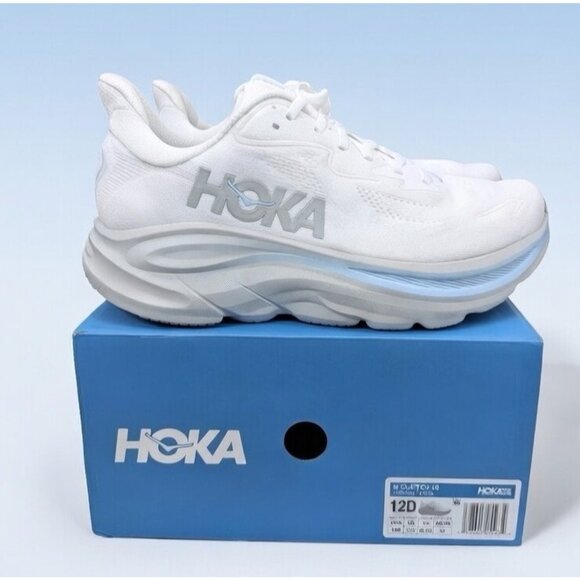Hoka One One Clifton 10 Mens 12 White /Glacier Blue 1162030/WTGL Running Gym main image 11